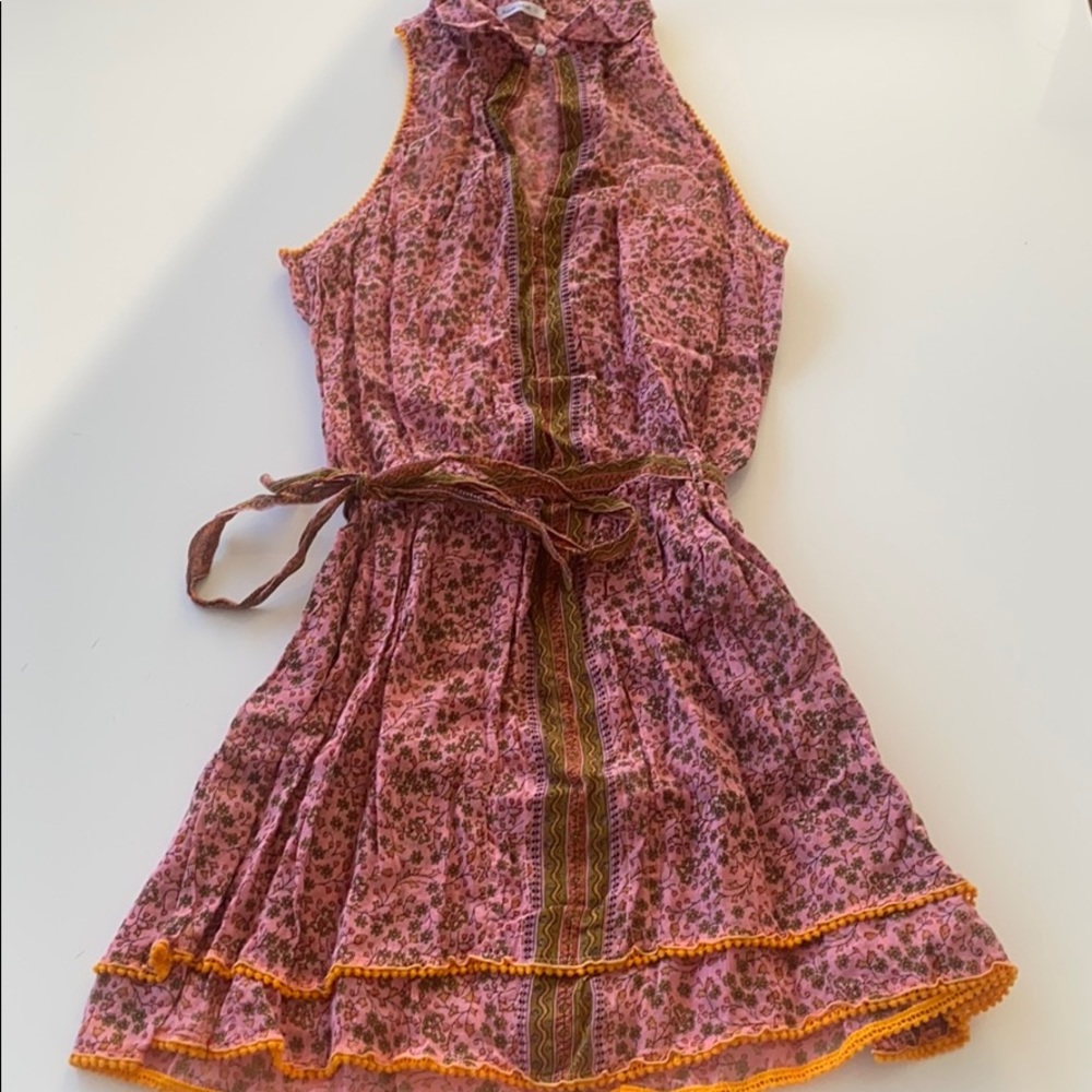 Linen belted halter Poupette St. Barth dress